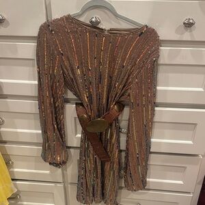 Elegant Multicolor Long Sleeve Dress